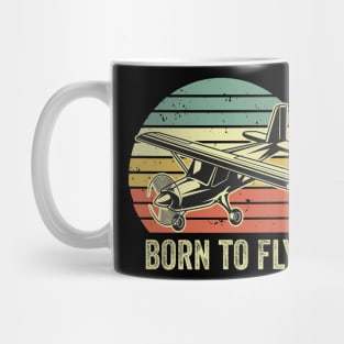 Born To Fly Pilot Funny Aviation Lover Airplane Enthusiast Mug